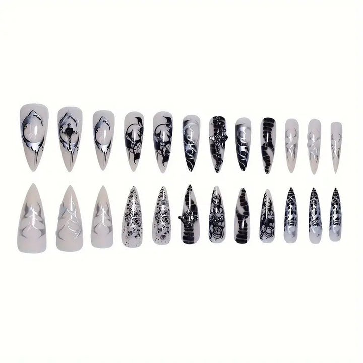 Intricate Gothic Acrylic Nail Enhancements Kalsten