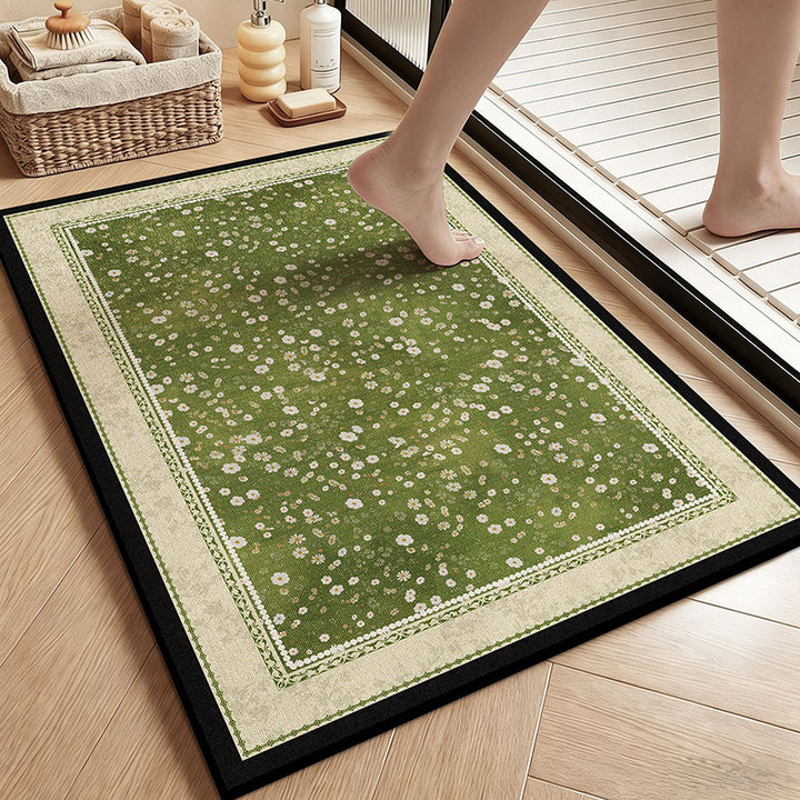 Vintage Botanical Floral Bath Mat