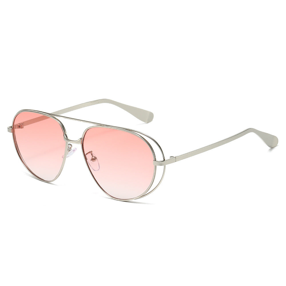 Stylish Aviator Sunglasses with Blue Lenses Kalsten
