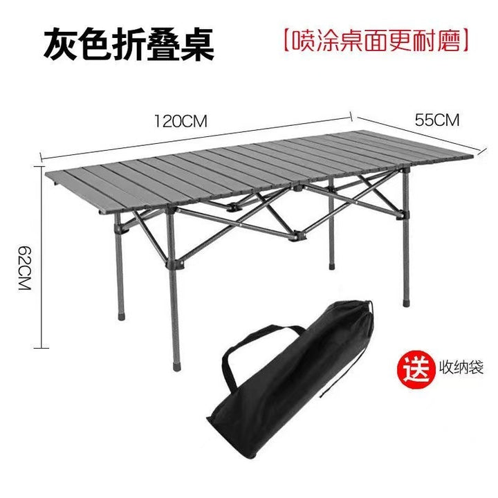 Folding Camping Table With Sturdy Aluminum Frame And Carry Bag Kalsten