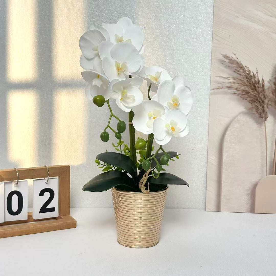 Artificial Orchid Floral Display for Indoor Home Decor