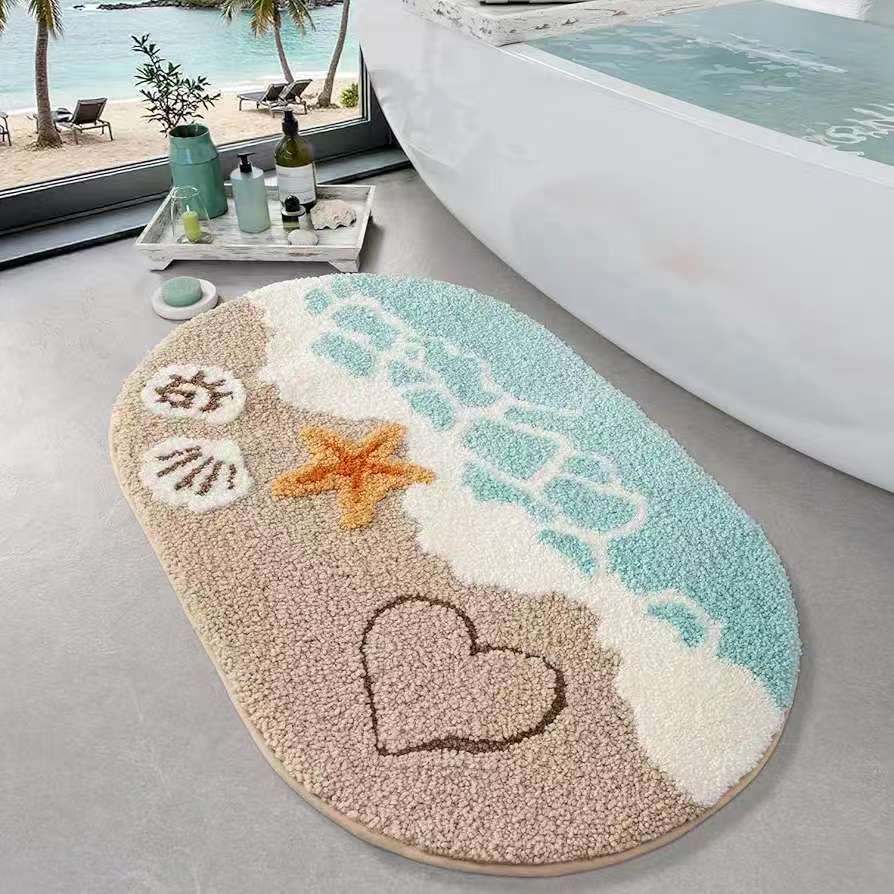 Soft Textured Abstract Pattern Bath Mat