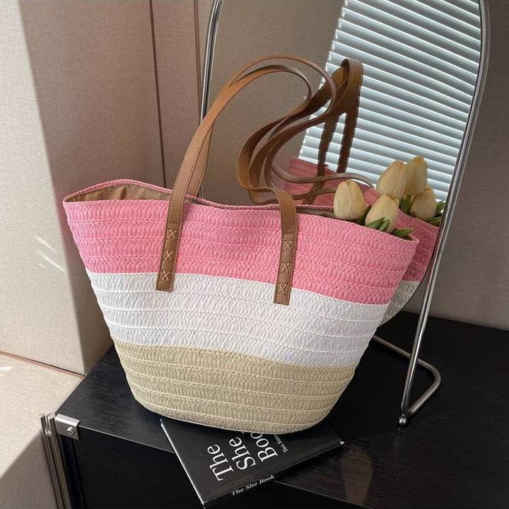 Stylish beach bag with leather handles Kalsten