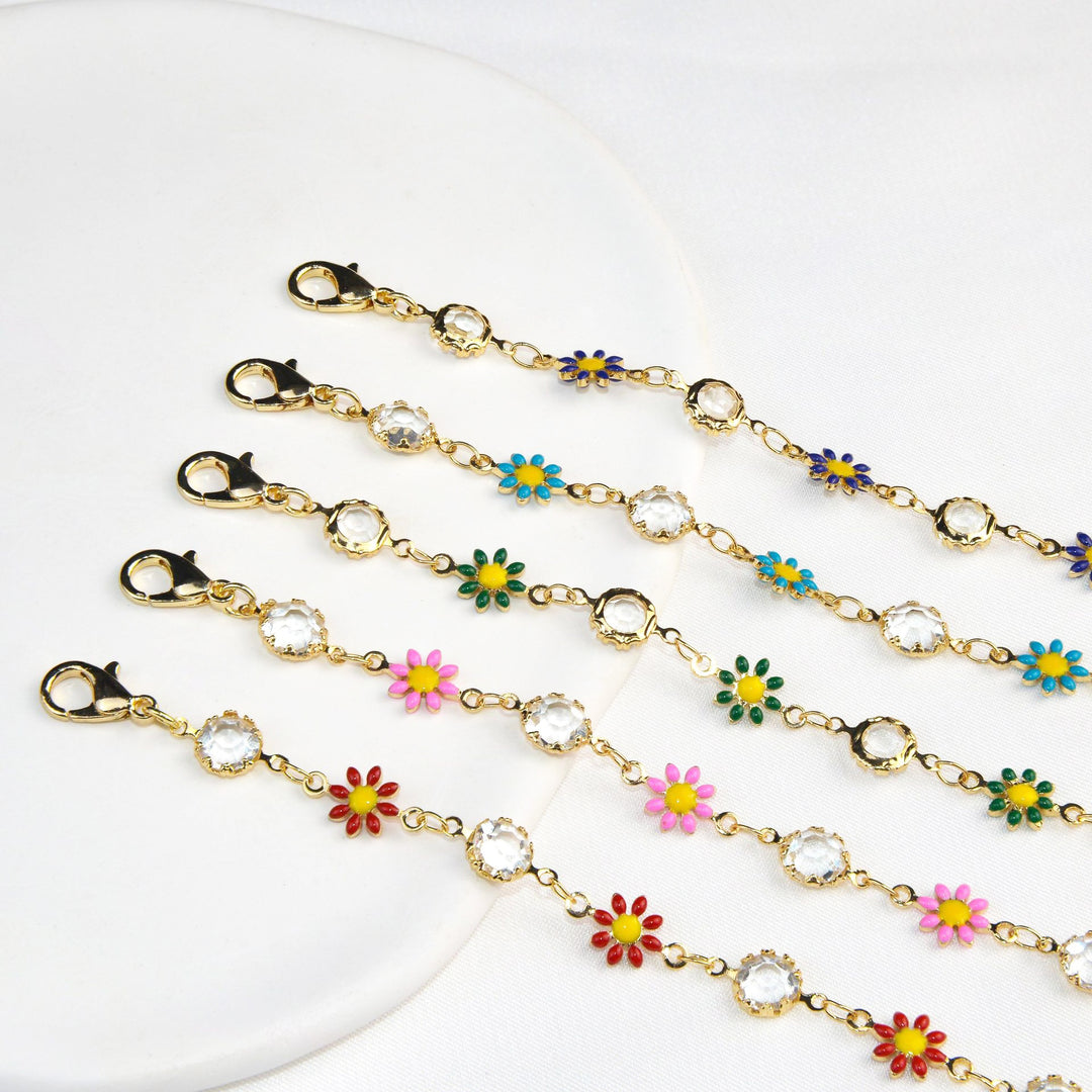 Floral Crystal Charm Bracelet Kalsten