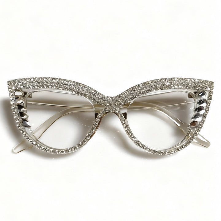 Rhinestone-Embellished Cat-Eye Eyewear Kalsten