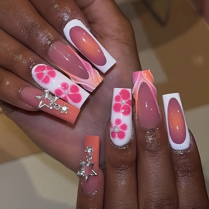 Artistic 3D Floral Press-On Nail Set Kalsten