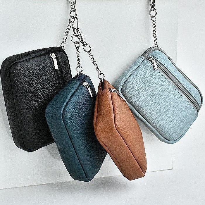 Compact Leather Zippered Card Wallet Kalsten