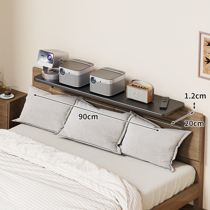 Slim Wall-Mounted Floating Bedside Shelf with Concealed Brackets