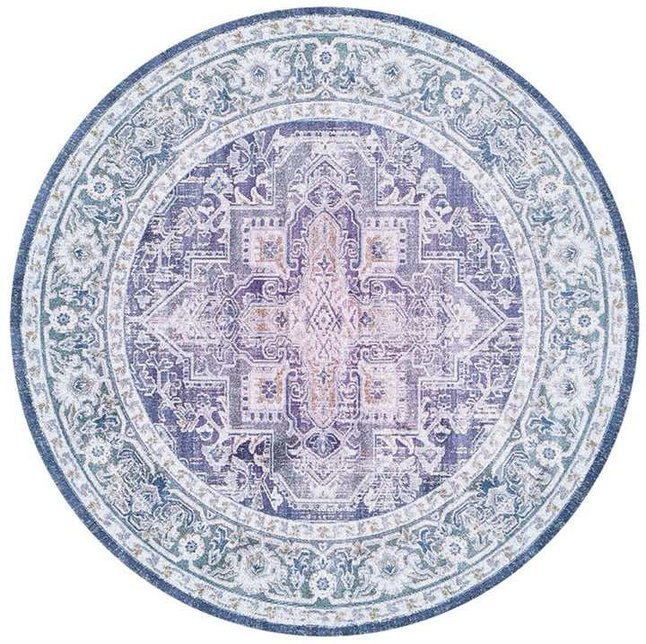 Round Geometric Pattern Area Rug