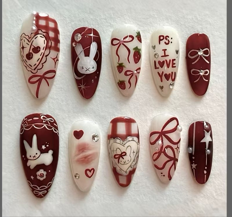 Artificial nails with romantic love motifs Kalsten