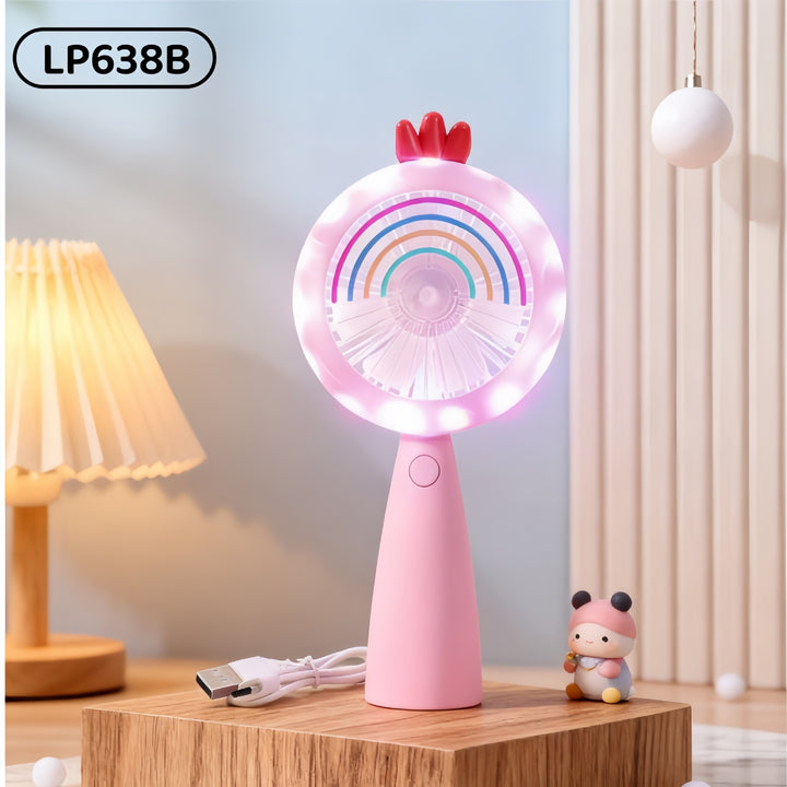 Women Portable USB Hand Fan with LED Lighting Kalsten
