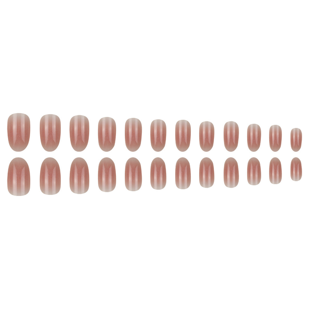 Natural Glossy Oval Press-On Nails Kalsten