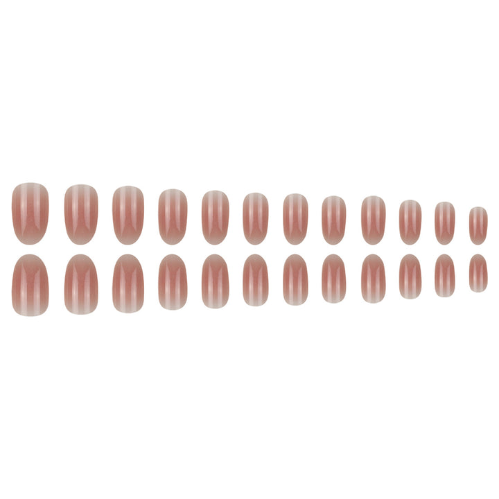 Natural Glossy Oval Press-On Nails Kalsten