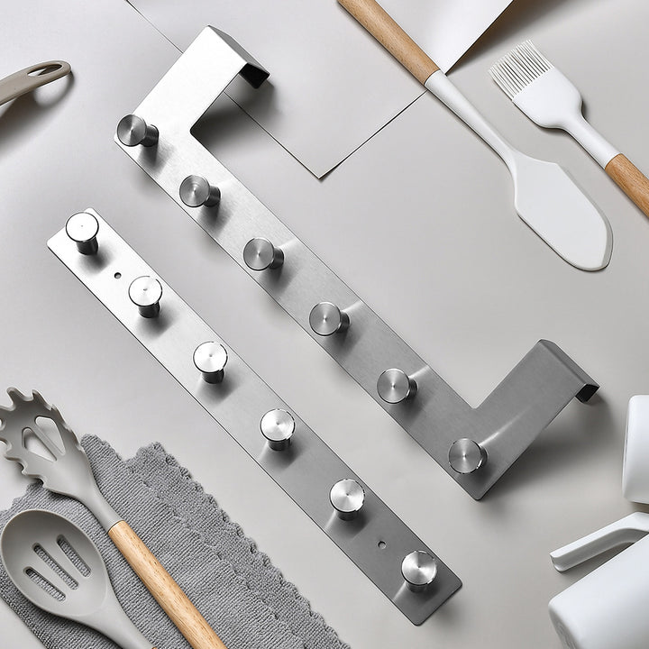 Wall-mounted stainless steel coat rack with five hooks Kalsten