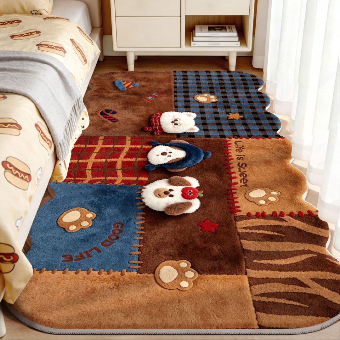 Cute Cartoon Animal-Themed Plush Area Rug