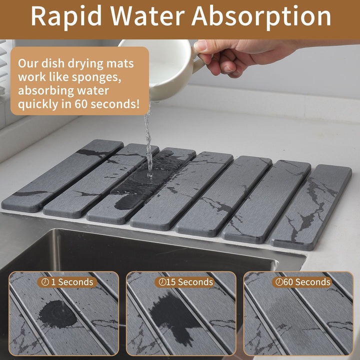 Elegant Marble Design Kitchen Draining Mat