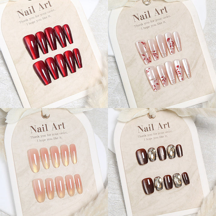 Elegant Floral Designed Press-On Nails