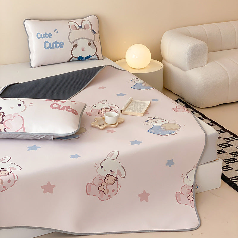 Kids Mattress Protector Topper with Non-Slip Bottom and Cute Bear Print
