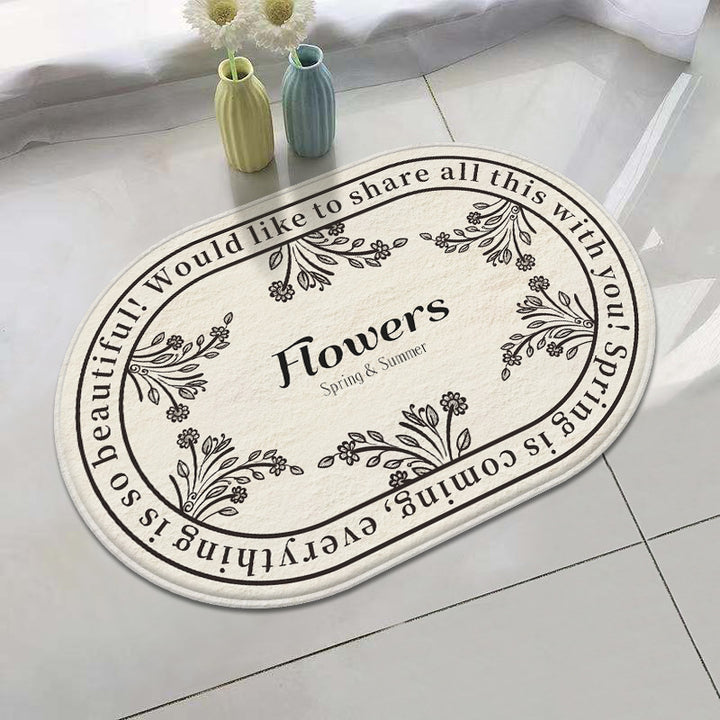 Floral Inspirational Welcome Mat
