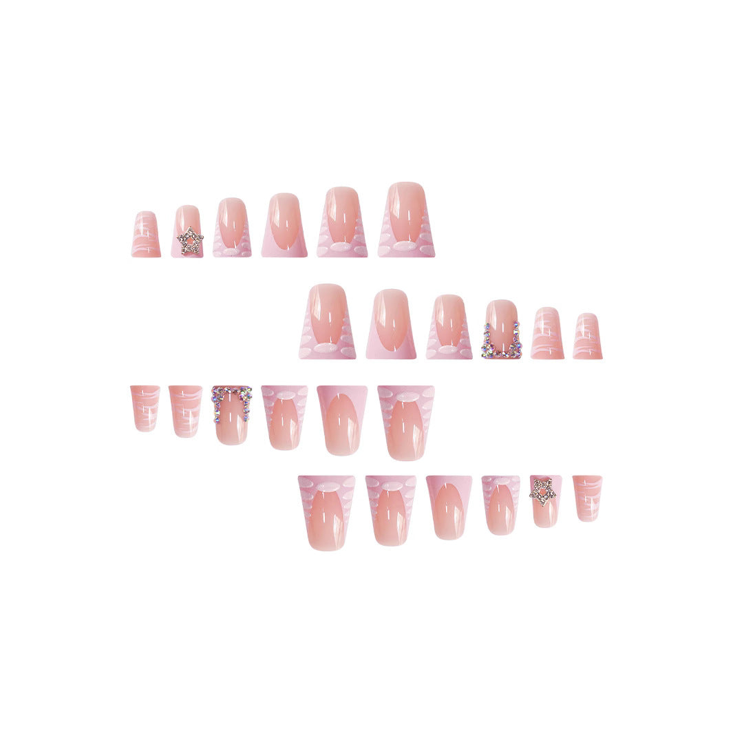 Artistic Rhinestone-Accented Press-On Nail Set Kalsten