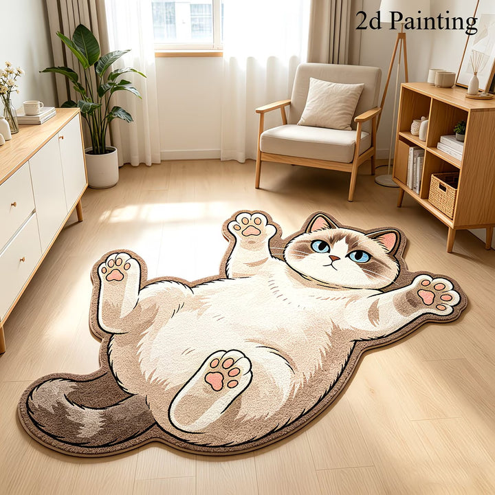 Cat-shaped Plush Rug
