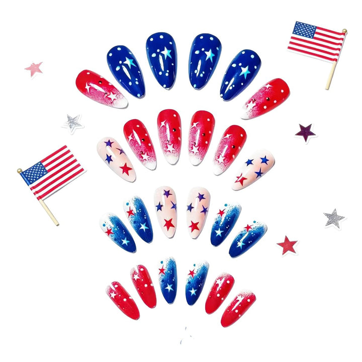 Creative artificial nails with festive star design Kalsten
