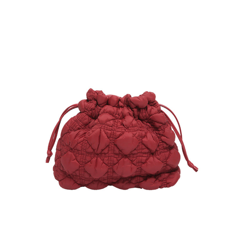 Quilted Drawstring Handbag