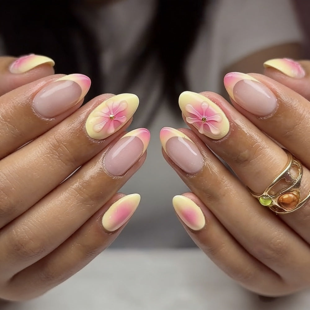 Floral Decorative Press-On Nails Kalsten