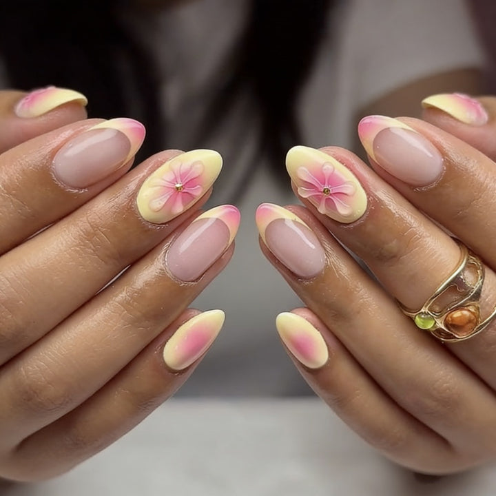 Floral Decorative Press-On Nails Kalsten