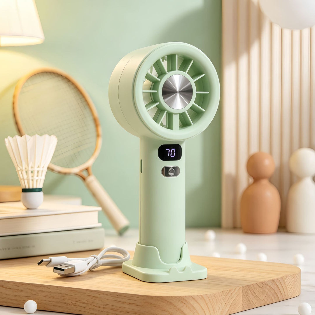 Women's portable hand fan with digital speed display Kalsten