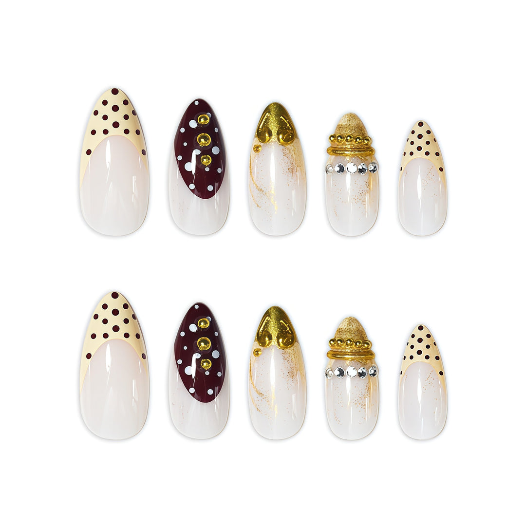 Decorative Stiletto Press-On Nail Art Extensions Kalsten