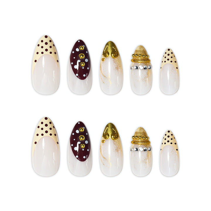 Decorative Stiletto Press-On Nail Art Extensions Kalsten
