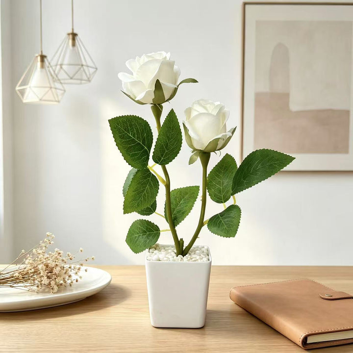 Lifelike Dual Rose Arrangement for Home Decor