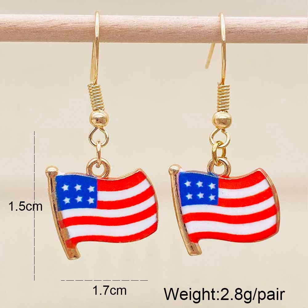 Women's filigree drop earrings with enameled flag pendants and metal hook closure Kalsten