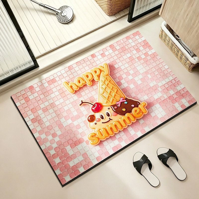 Playful Dog-Themed Bathroom Mat
