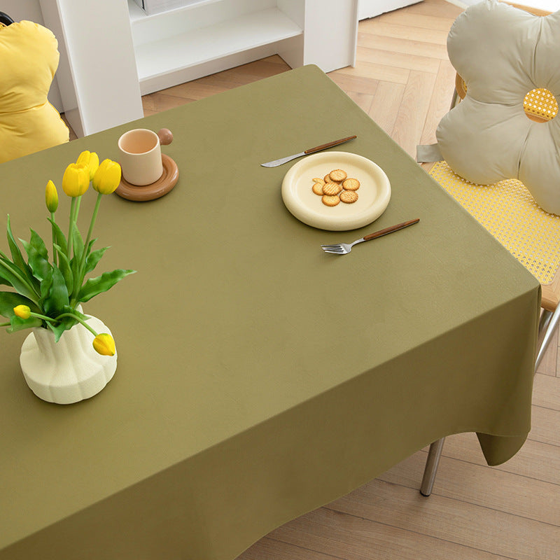 Rectangular easy-care tablecloth made of cotton blend with water-repellent coating and fine texture Kalsten