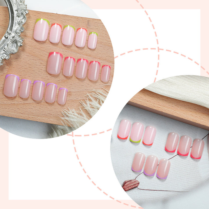 Vibrant Neon French Tip Press-On Nails Kalsten