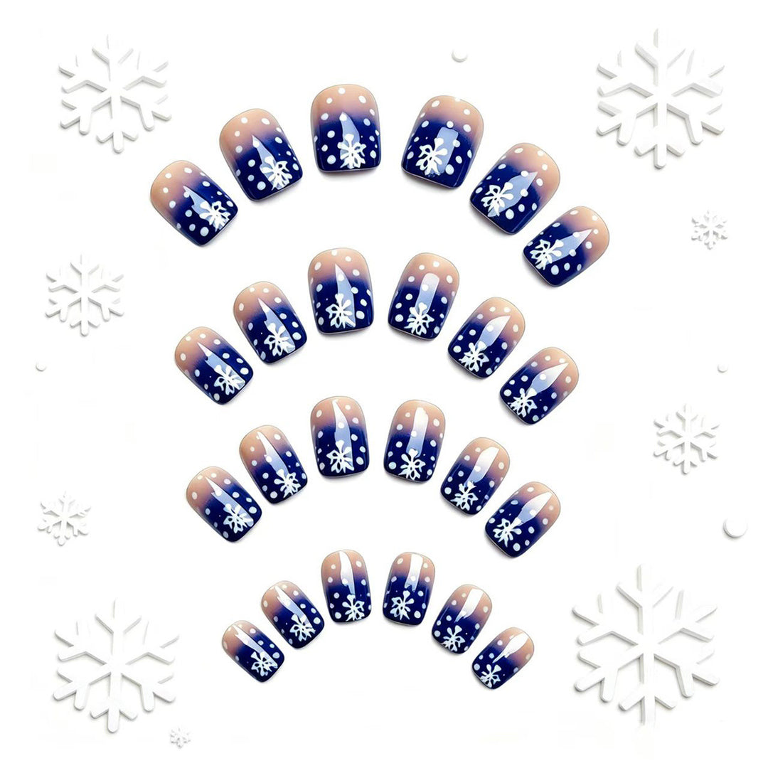 Artificial nails with winter snow crystal design Kalsten