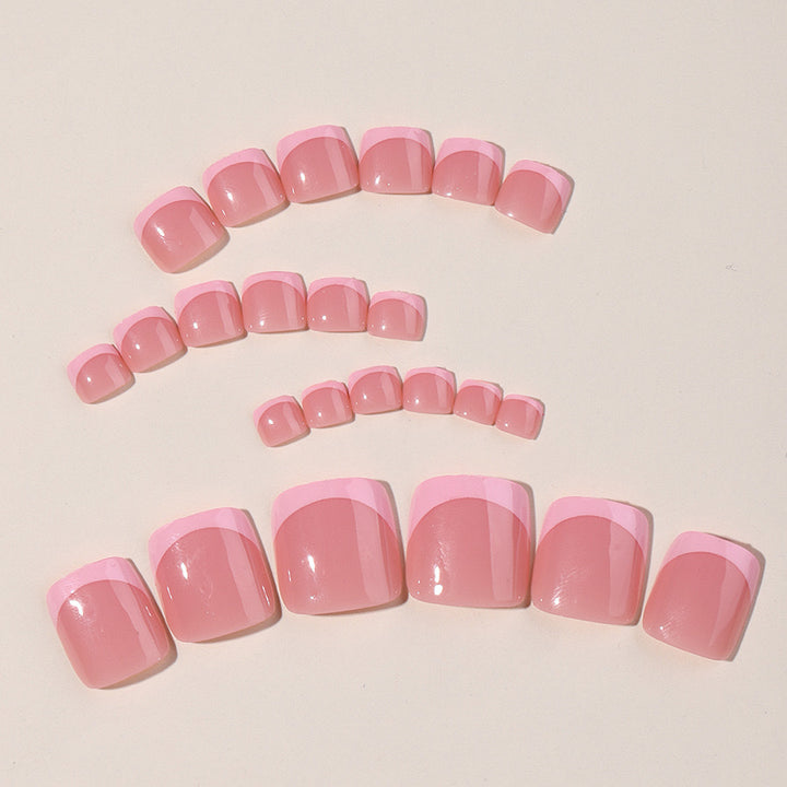 Nail art set with elegant French design and glitter accents Kalsten