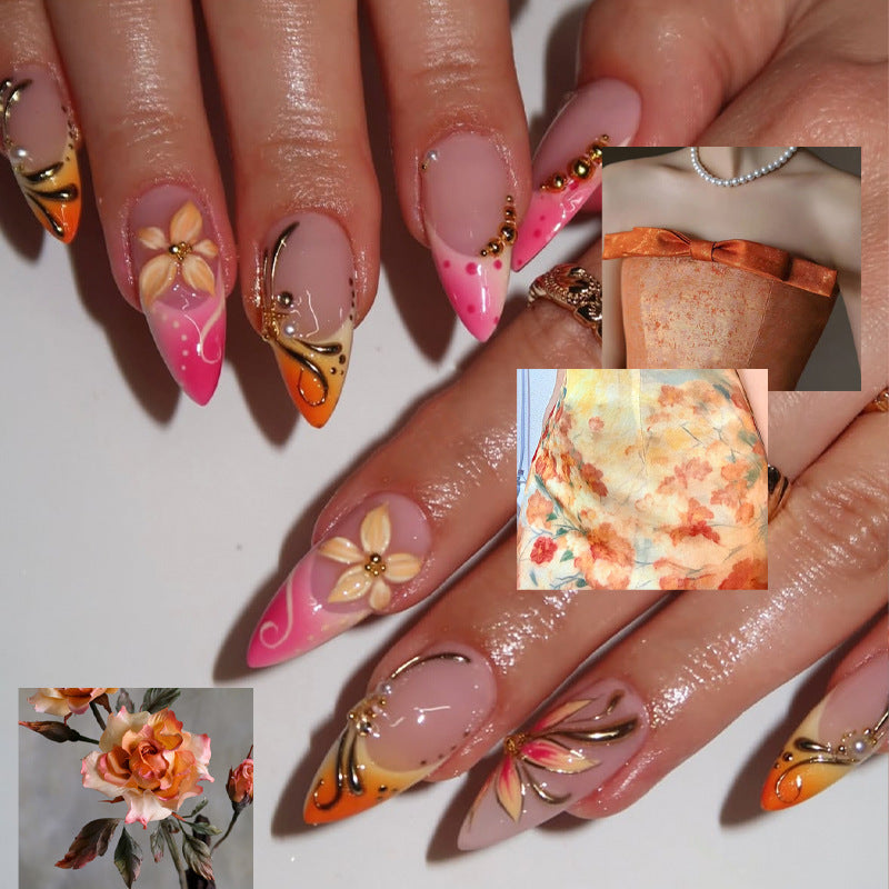 Premium Floral Design Press-On Nail Set Kalsten