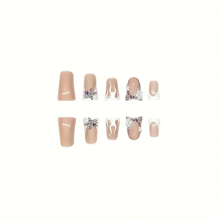 Artistic 3D Floral Press-On Nail Design Kalsten