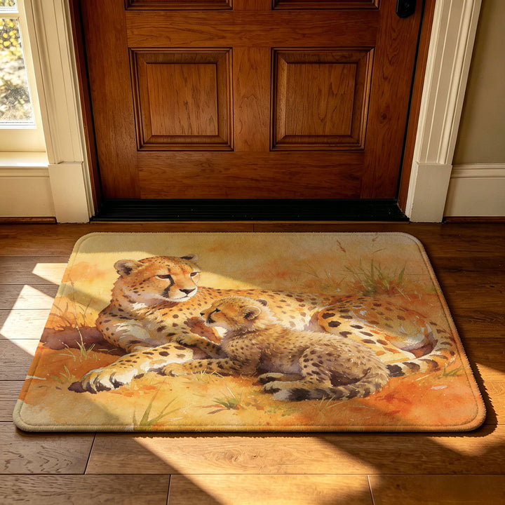 Geometric Technology-Themed Area Mat