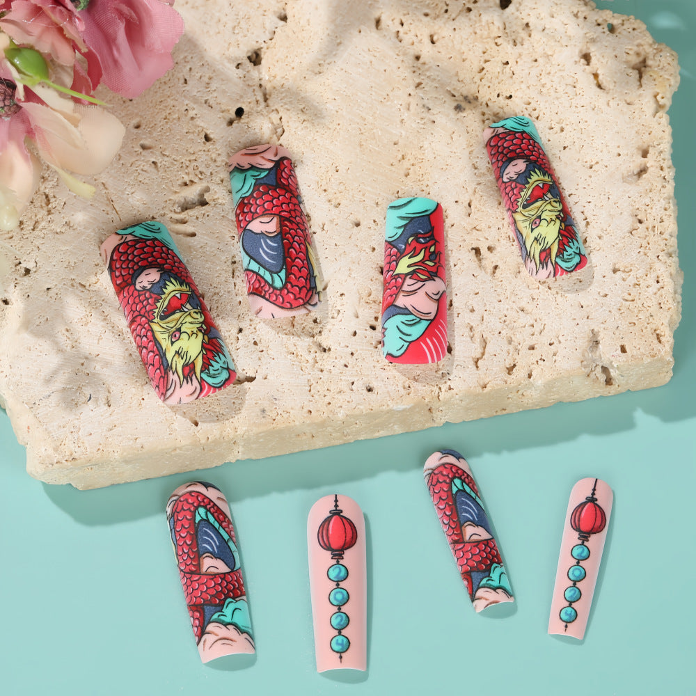 Creative artificial nails in Asian dragon design Kalsten