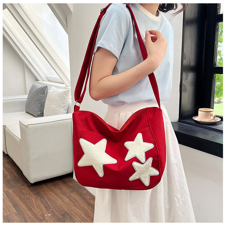 Casual Star-Embellished Shoulder Bag