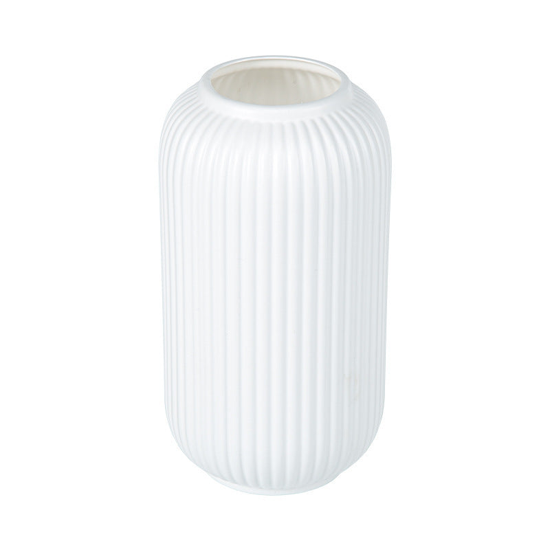 Elegant Vertical Ribbed Ceramic Vase Kalsten
