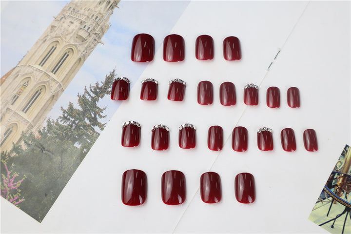 Elegant Rhinestone-Embellished Press-On Nails