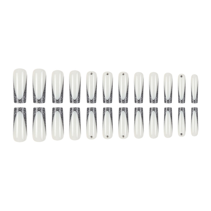 Elegant Stiletto Press-On Nails with Glittery Tips Kalsten