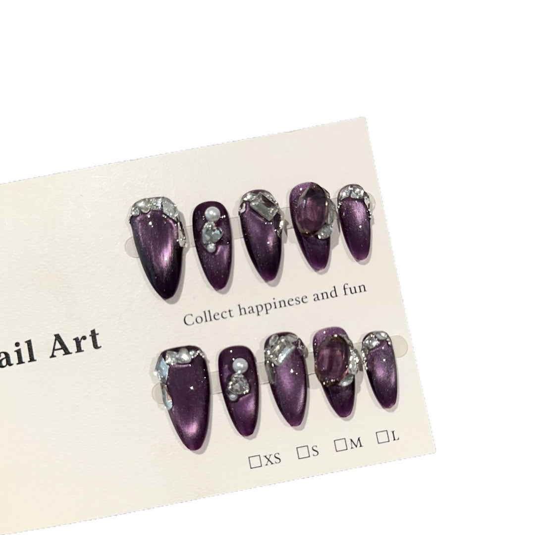 Decorative Rhinestone-Accent Press-On Nail Set