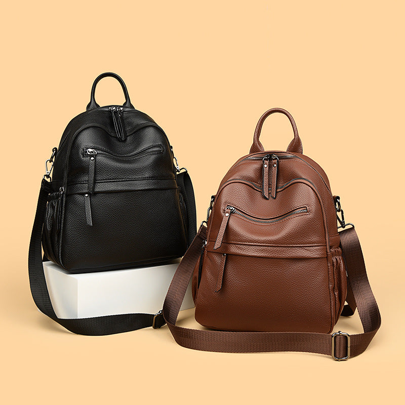 Multi-Functional Textured Leather Backpack Kalsten