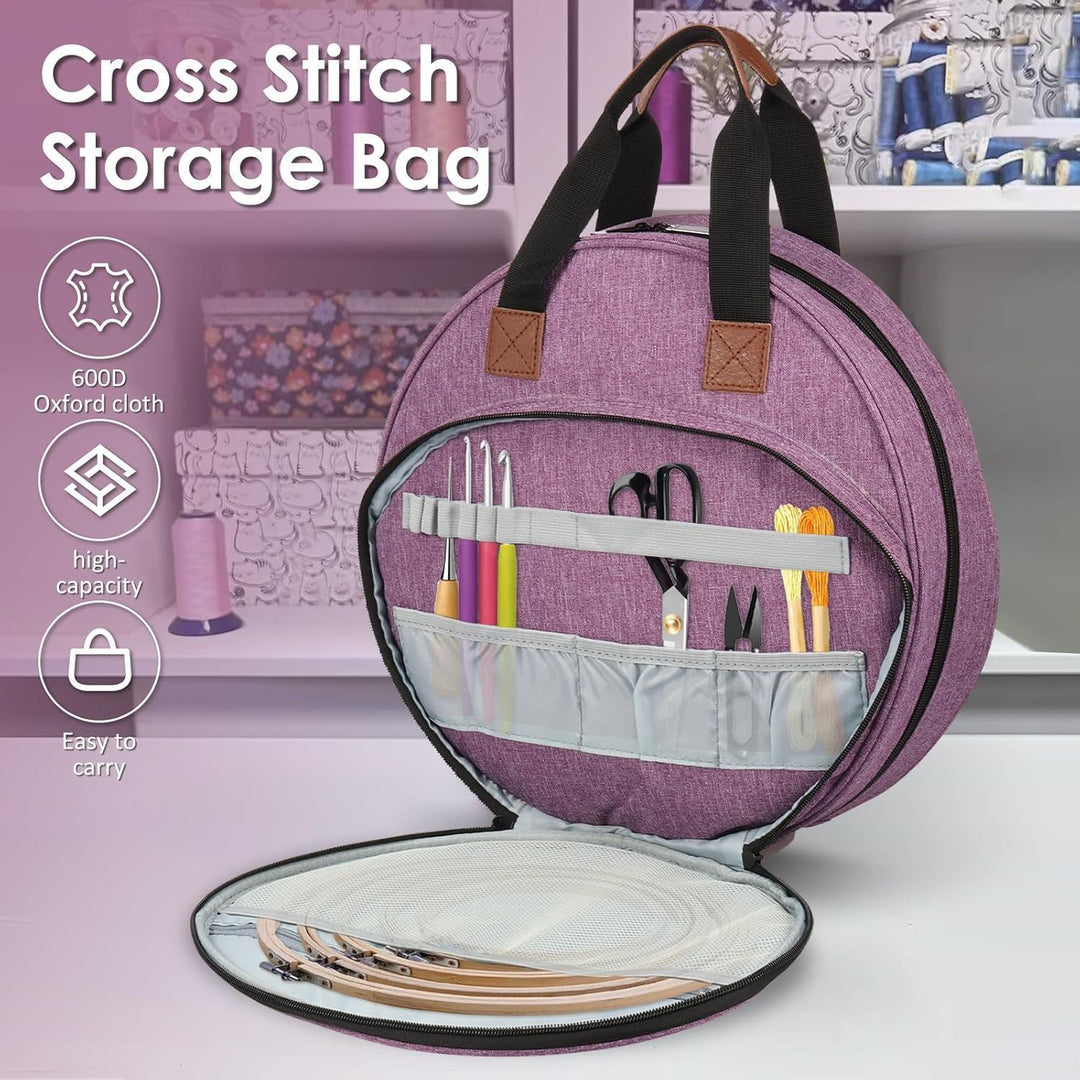 Round Tote Bag with Practical Two-Way Zipper Kalsten